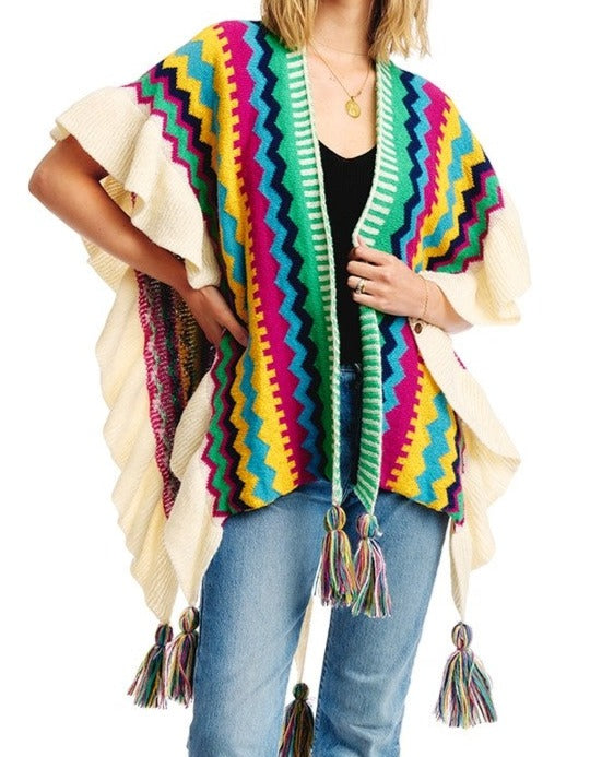 New Arrivals - Ruffle Kimono (Green)