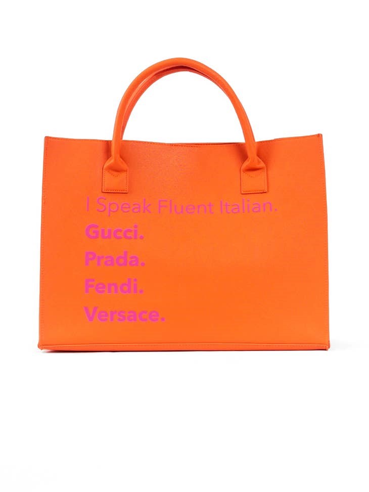 I Speak French Tote (Tangerine Orange) Accessories