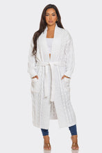Load image into Gallery viewer, White Cable Knit Long Cardigan End of season
