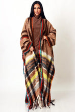 Load image into Gallery viewer, Multi Color Plaid Blend Open Front Long Cardigan -  End of Season
