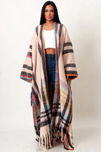 Load image into Gallery viewer, Multi Color Plaid Blend Open Front Long Cardigan -  End of Season
