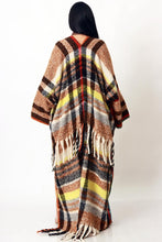 Load image into Gallery viewer, Multi Color Plaid Blend Open Front Long Cardigan -  End of Season
