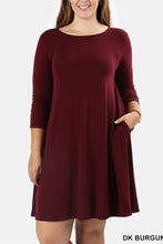 Load image into Gallery viewer, Cute &amp; Chic Curvy Solid A-line Plus Size Short Dress
