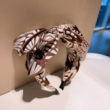 Load image into Gallery viewer, Oversize Bow Headband Leaves Print - Accessories

