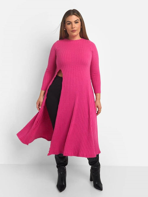 End of Season Forever Yours Ribbed Side Slit Top