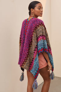 Magenta Ruana Kimono - Outerwear
