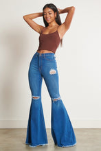 Load image into Gallery viewer, Distressed Flare Denim Jeans
