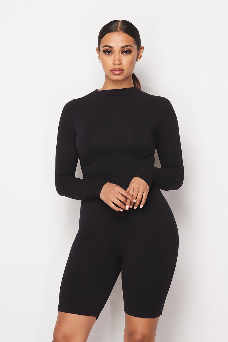 Basic Long Sleeve Bodysuit Jumpsuit