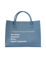 Load image into Gallery viewer, I Speak French Tote  (Denim Blue) Accessories
