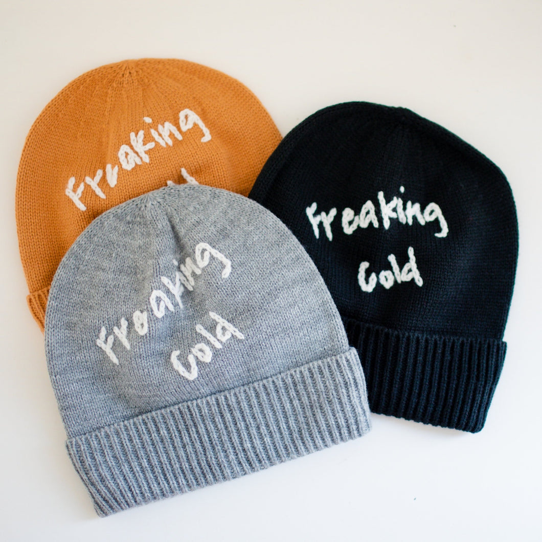 Freaking Cold Beanie Hand-Stitched Accessories