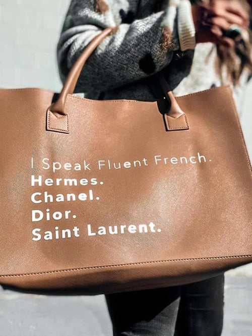 I Speak French Tote (Tan) Accessories